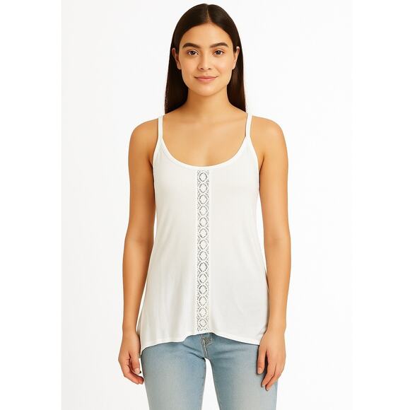 San Francisco City Lights Gypsy Girl Lace Cami Tank Top White Size Small NEW - Picture 1 of 8
